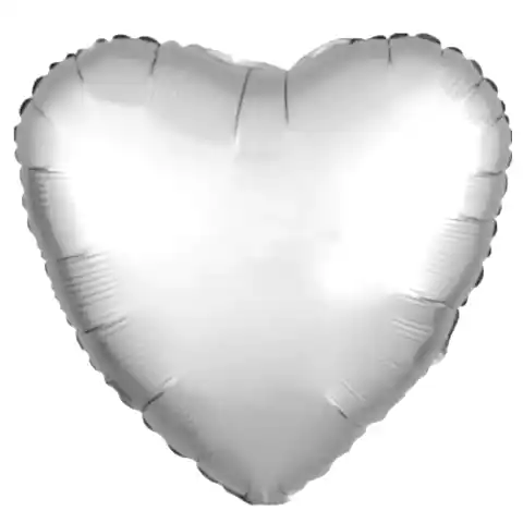 45 CM KALP GÜMÜŞ RENK FOLYO BALON