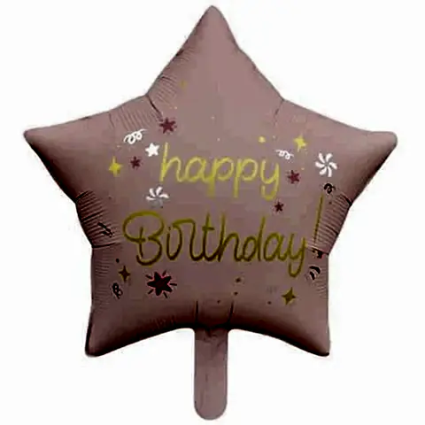 45 CMYILDIZ HAPPY BİRTHDAY PEMBE FOLYO BALON