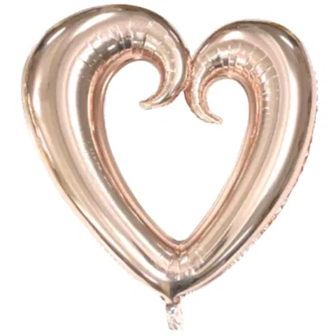 ORTASI BOŞ KALP ROSEGOLD FOLYO BALON 100 CM